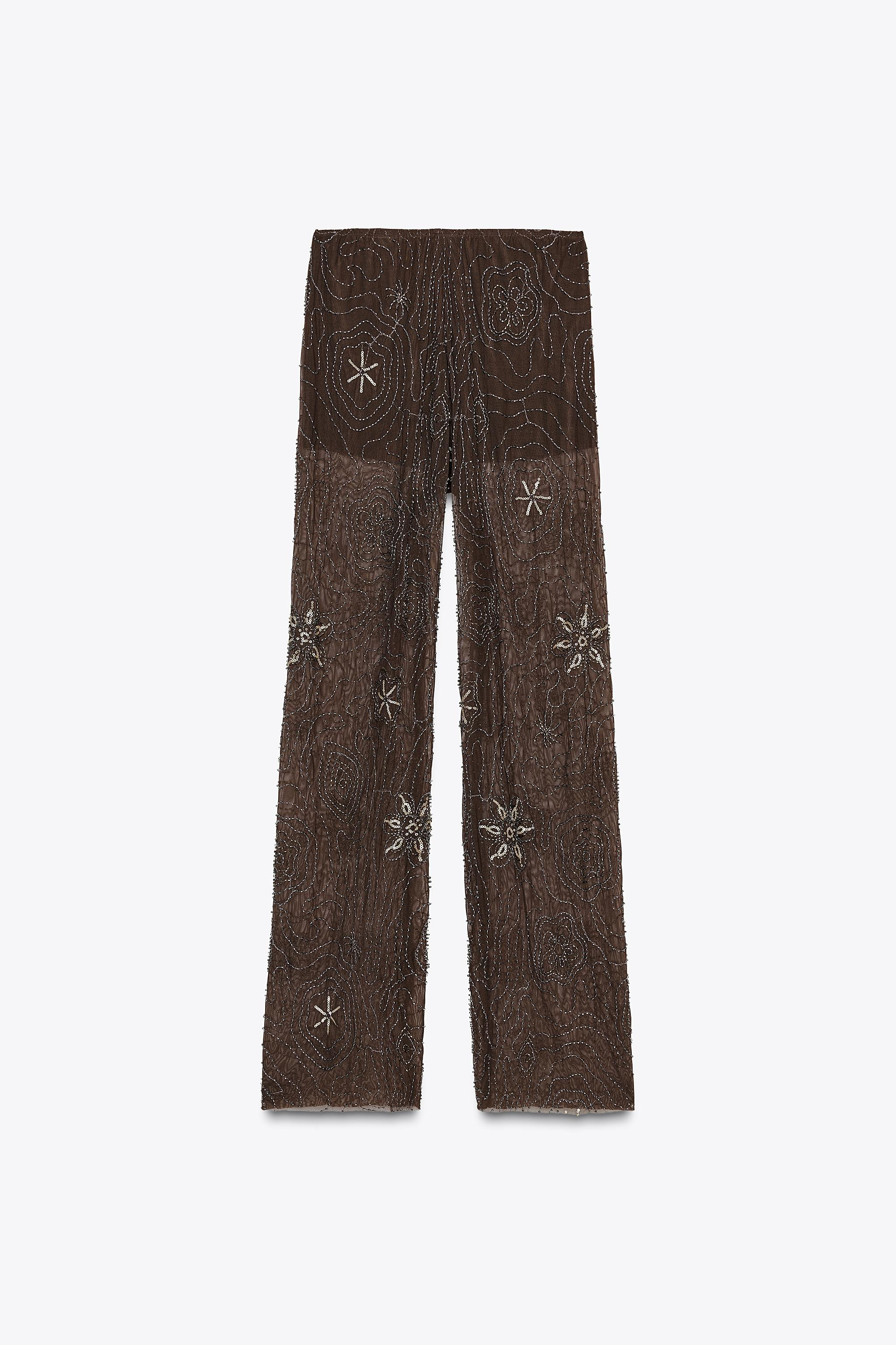 BEADED SEQUIN PANTS | Zara US