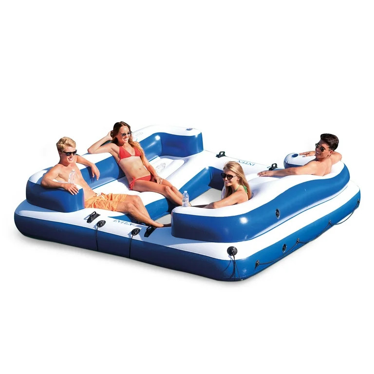 Intex Oasis Island Inflatable Giant 5 Person Lake/River Floating Fun Lounge Raft | Walmart (US)