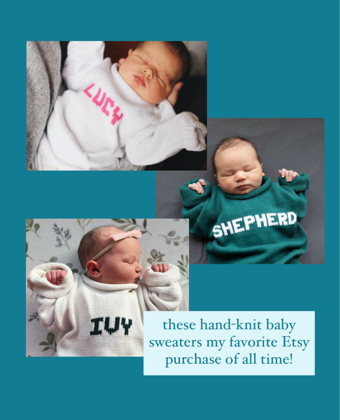 THESE HAND-KNIT SWEATERS FROM ETSY! 🌟 so many color combo options & beautifully crafted. they’ve been perfect for baby monthly milestone photos (I recommend ordering the 12 mo. size if you intend to use the sweaters for those). excited to frame them all soon too!

#LTKBaby #LTKFamily #LTKKids