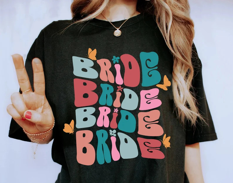 Comfort Color Retro Bachelorette Shirts, Bride Shirt, Bachelorette Party Shirts, Bride Shirts, Re... | Etsy (US)