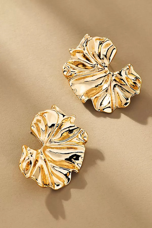 Metal Fluttered Post Earrings | Anthropologie (US)
