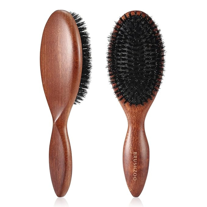 Hair Brushes for Women Men Kid, Boar Bristle Hair Brush for Fine Short Thin All Hair Type Keep Ha... | Amazon (US)