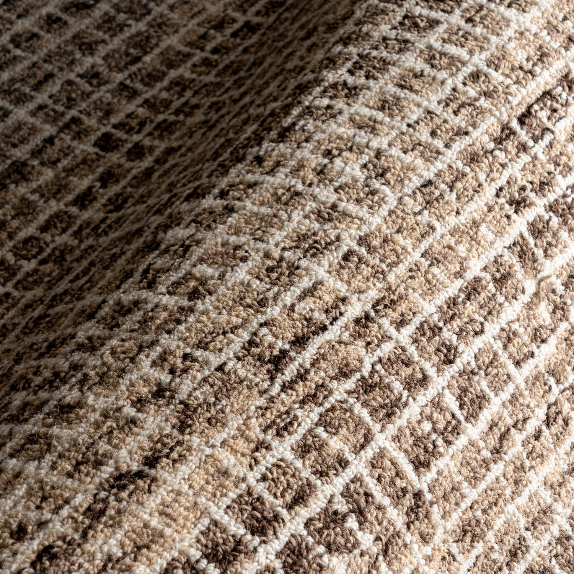 Melrose Checked Rug | Brown | Rugs USA