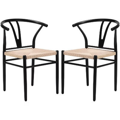 ADILE Modern Metal Wishbone Dining Room Chairs Set of 2，Black | Target