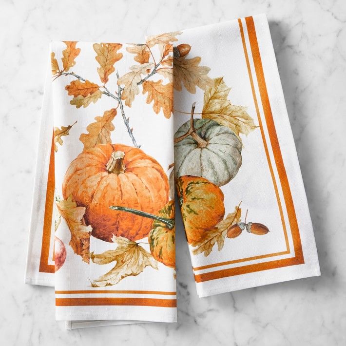 Heirloom Pumpkin Towels, Set of 2 | Williams-Sonoma