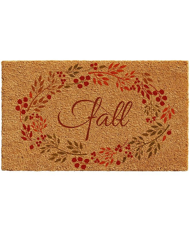 Fall Wreath 17" x 29" Coir/Vinyl Doormat | Macys (US)