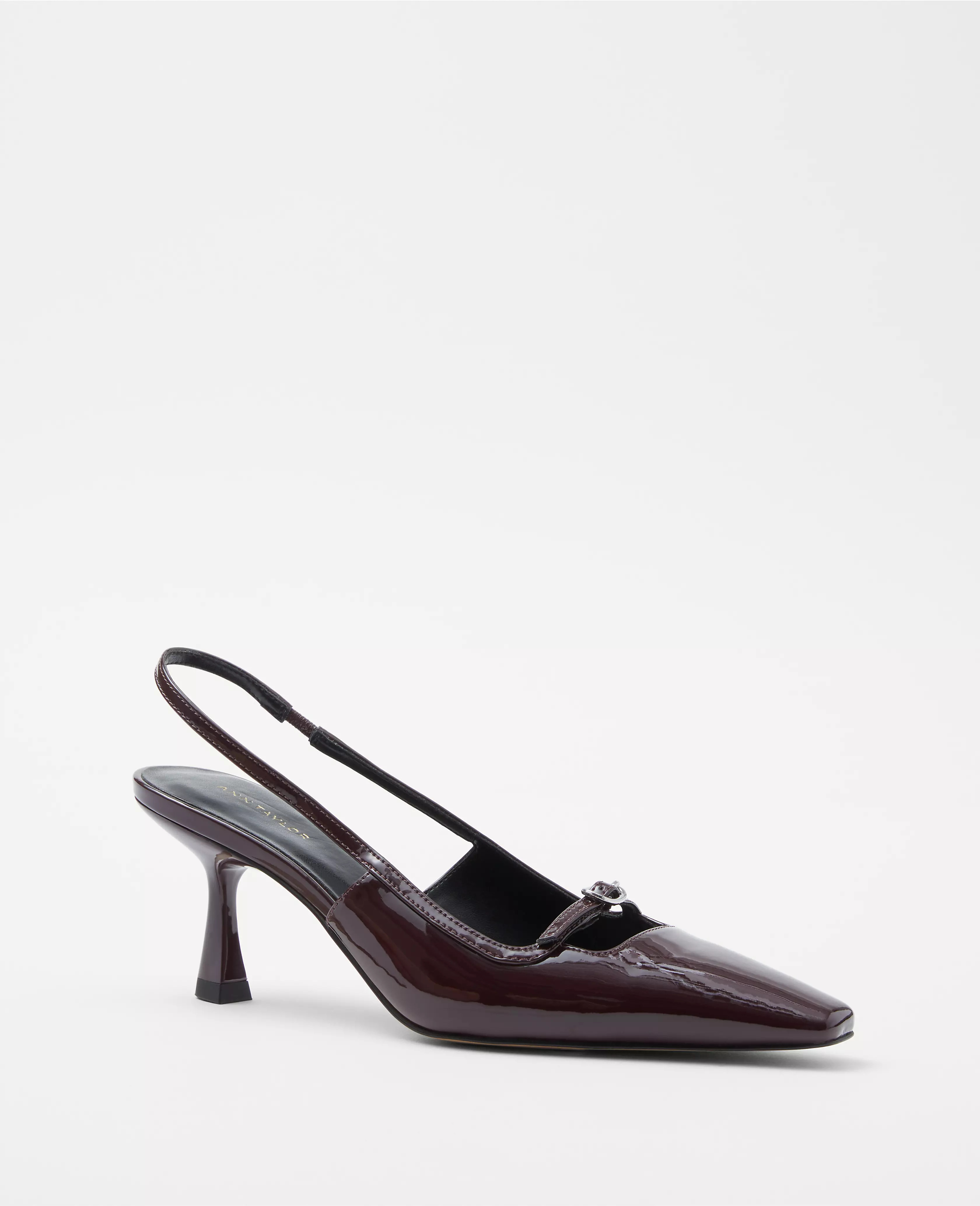 Buckle Strap Patent Slingback Pumps | Ann Taylor (US)