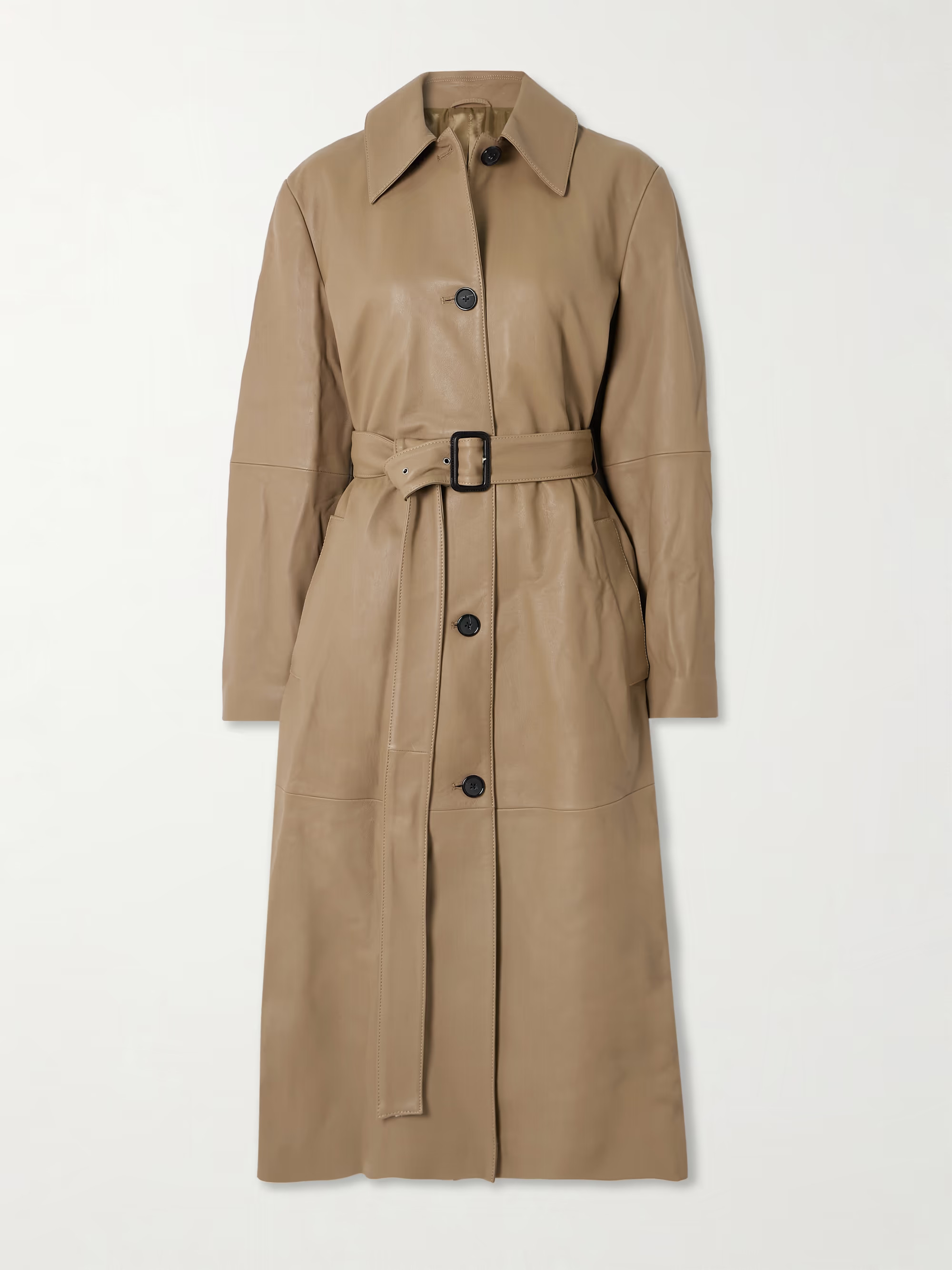 Belted leather trench coat | NET-A-PORTER (US)