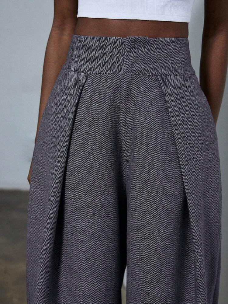 Aveloria Modichic New Stylish Design Casual Pleated Loose Wide-Leg Suit Pants For Commuting | SHEIN