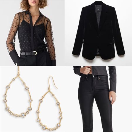 SO many gorgeous holiday outfits and most are on sale! These chic earrings are under $40!

#partyoutfit #datenightoutfit #velvetblazer #velvetjeans 

#LTKparties #LTKover40 #LTKsalealert