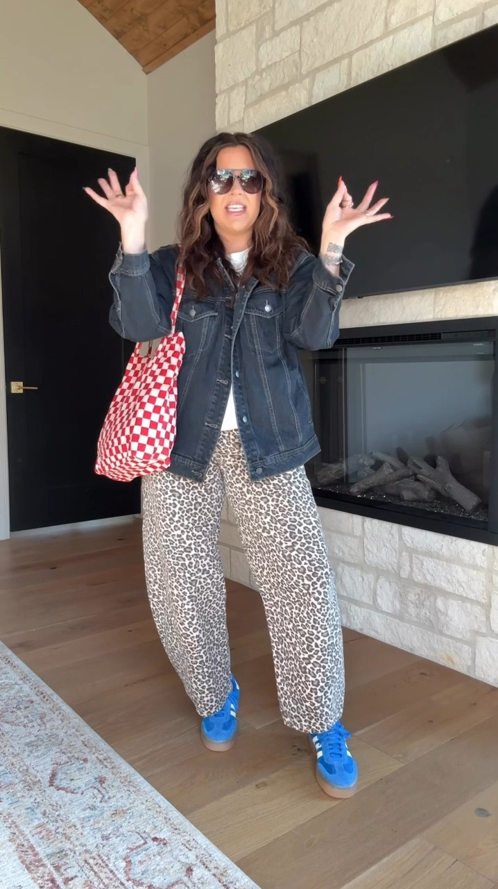 Super fun spring outfit!
Target black denim jacket: XL
Amazon Tee: XXL
Abercrombie Leopard Barrel Jean: 32 (true to size)
Adidas Sambae: TTS


#LTKStyleTip #LTKMidsize #LTKFindsUnder50