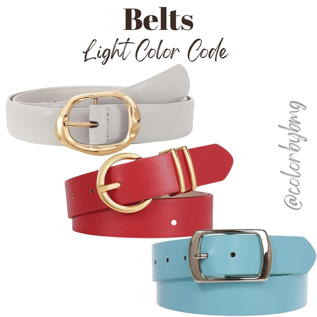 Light Color Code Belts
Colors:
1. Light Gray
2. A-red-gold Buckle
3. Light Blue

Light Spring
Light Summerr


#LTKStyleTip #LTKFindsUnder50 #LTKWorkwear