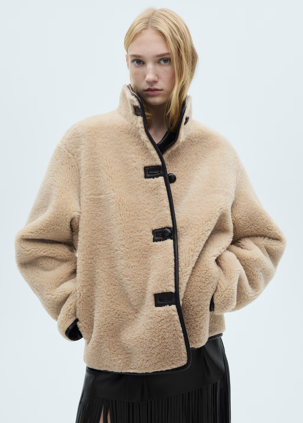 Short fur effect coat - Women | MANGO USA | Mango (US/MX/AU)