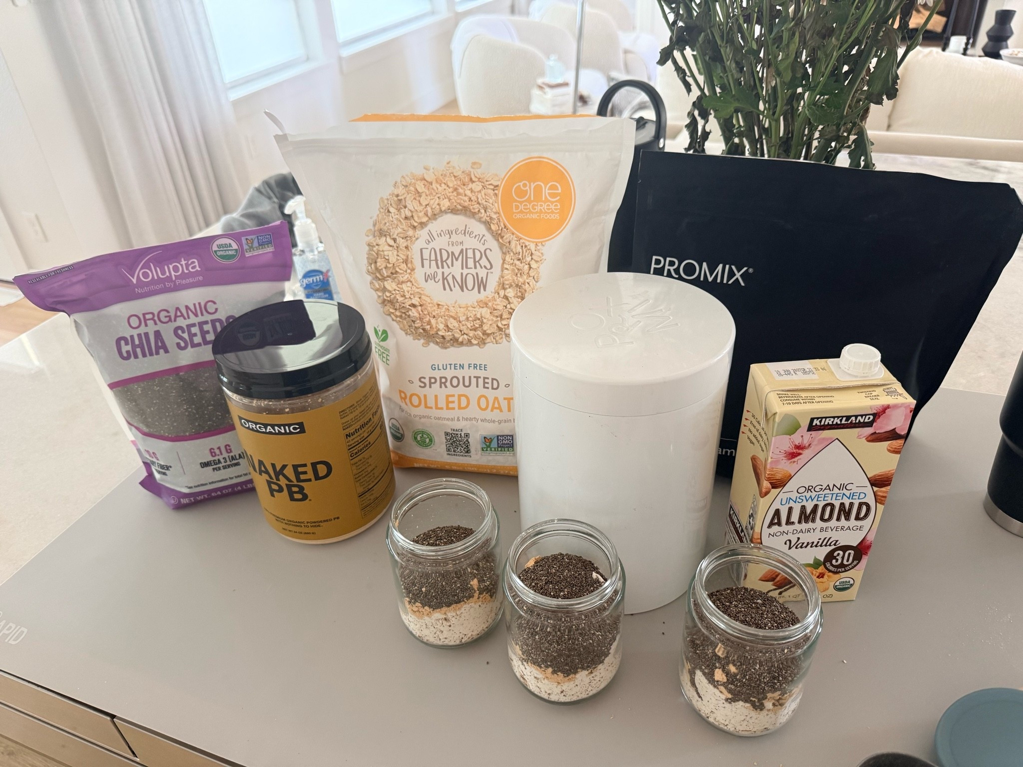 My husband makes these overnight oats for the week and uses oats, protein powder, and peanut butter protein

#LTKfoodie #LTKmorningroutine