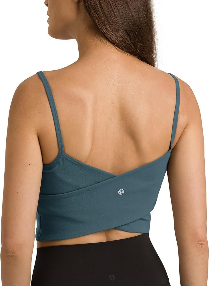 Colorfulkoala Women's Dreamlux Cross-Back Longline Sports Bra Workout Yoga Crop Tank Top with Rem... | Amazon (US)