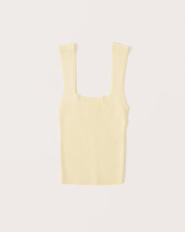 Elevated Ribbed Squareneck Tank | Abercrombie & Fitch (US)
