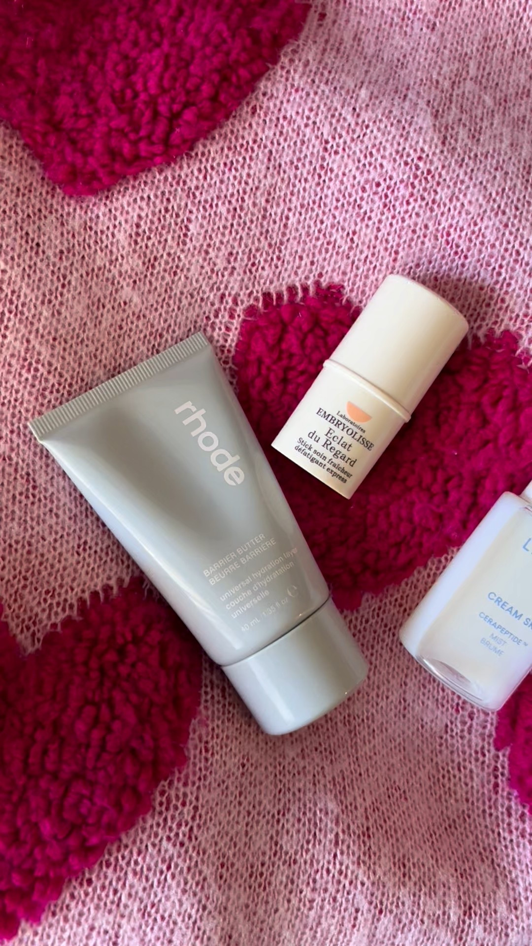 Valentine’s Day vibes (couldn’t find the same heart sweater but linked other cute ones!) 
Skincare gifts
Rhode barrier butter
Embryollise eclat du regard 
Laneige cream skin cerapeptide mist
Skincare routine 
Beauty gift guide 

#LTKGiftGuide #LTKselfcare #LTKBeauty