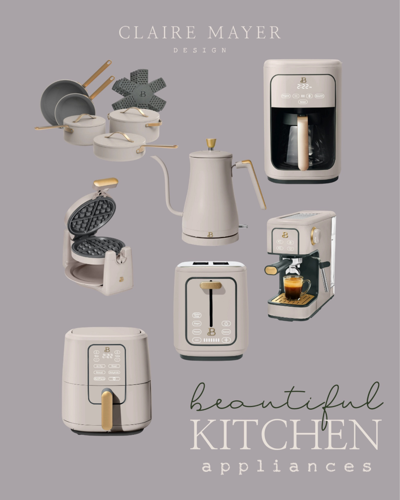 We just celebrated 10 years of marriage, which meant it was time to upgrade our kitchen appliances as well! The Beautiful line by Drew Barrymore is just that, BEAUTIFUL! We went with the color “Porcini Taupe” for everything and I absolutely love it. 

#LTKsalealert #LTKhome #LTKfamily