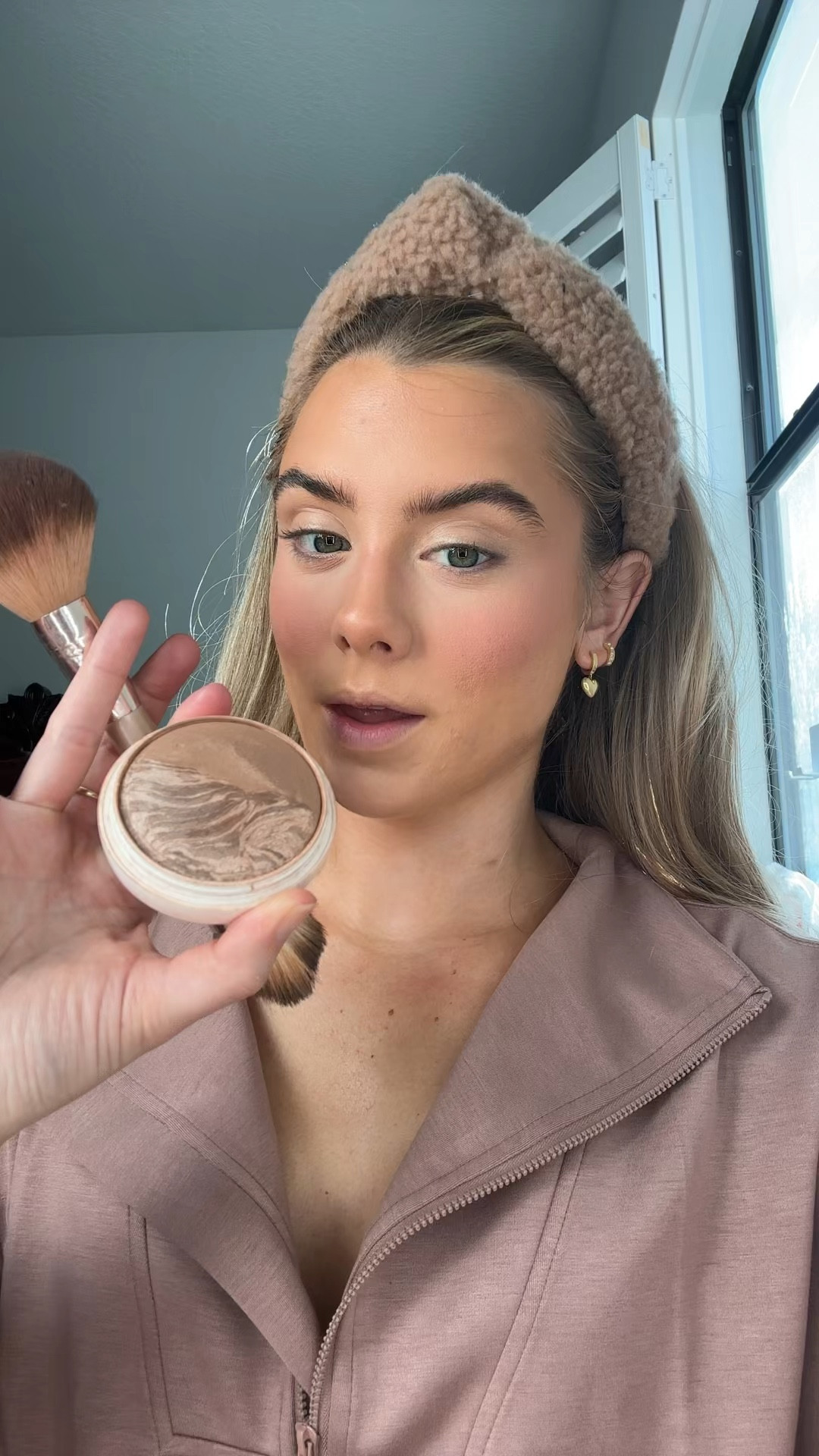 Dibs beauty baked bronzers. Swipe on sunkissed skin to awaken a bronzed and blurred complexion in seconds with this baked bronzer and marble glow duet. Packed with hydrating jojoba and macadamia oils and antioxidant-rich hibiscus extract, this talc-free baked formula amplifies glow while blurring texture - all in the flick of a wrist. Made to play on cheeks or eyes, each duet dome has two shades that can be worn individually or blended for a custom rolling glow. Available in four coffee-hued shades.

Shade Descriptions:
Vanilla Latte - Warm Light Bronze / Light Marble Glow
Caramel Cappuccino - Medium Neutral Bronze / Medium Marble Glow
Spiced Chai - Rich Caramel Bronze / Tan Marble Glow
Espresso Martini - Deep Cocoa Bronze / Deep Marble Glow

#LTKHoliday #LTKWatchNow #LTKBeauty