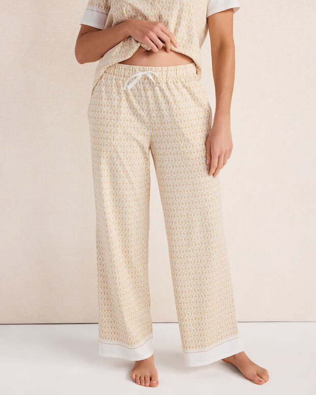Organic Cotton Jersey Ikat Foulard Pajama Pants | Talbots
