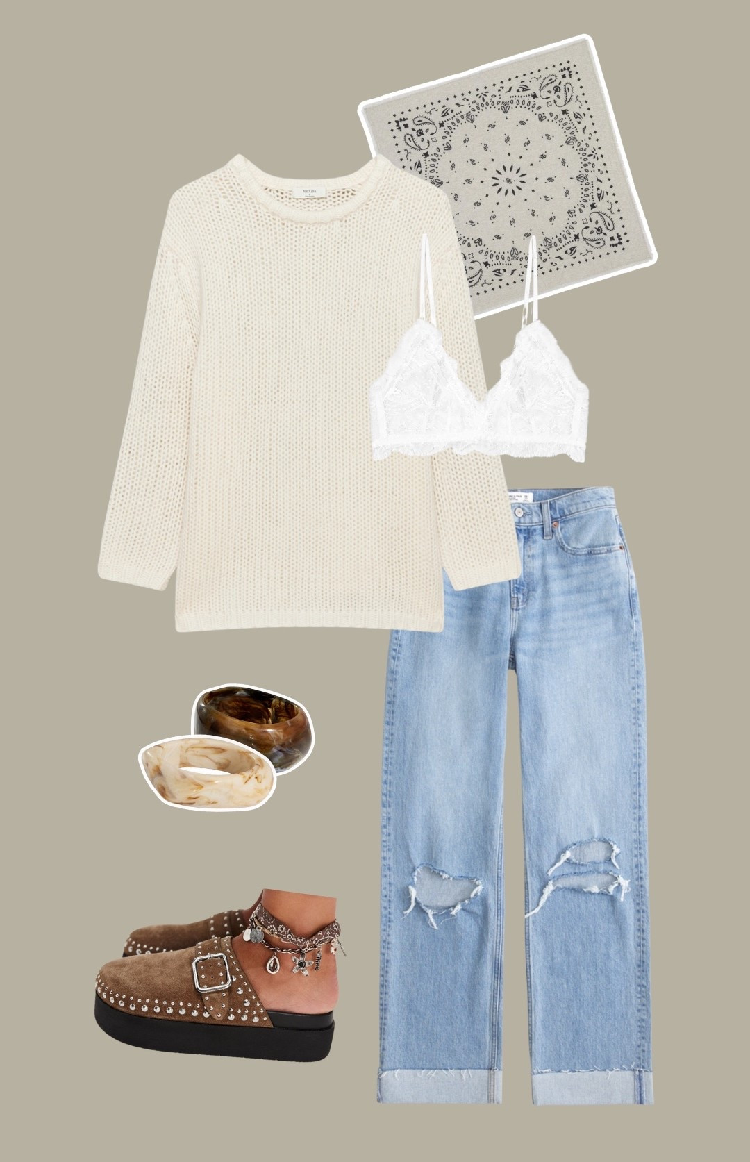 Spring ‘26 inspo !! 
Cashmere bandana scarf | Kujten
Woos resin bangles | DRAE Collection specifically, but can find them all over posh/depop 

#LTKootd