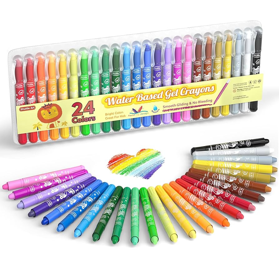 Shuttle Art 24 Colors Gel Crayons for Toddlers, Non-Toxic Crayons Set for Kids Children Coloring,... | Amazon (US)