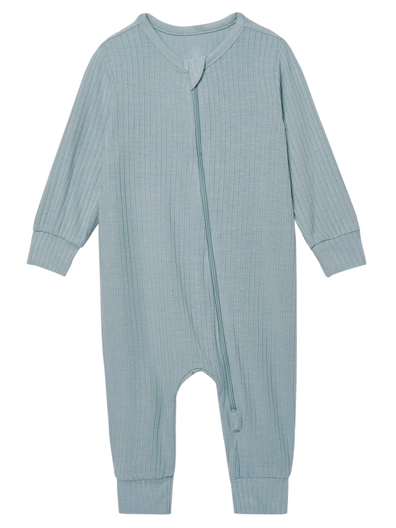 Modern Moments by Gerber Baby Neutral Super Soft Viscose Two-Way Zip Coverall, Sizes Newborn - 24... | Walmart (US)