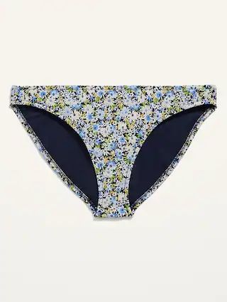 Mid-Rise Piqué Classic Bikini Swim Bottoms for Women | Old Navy (US)