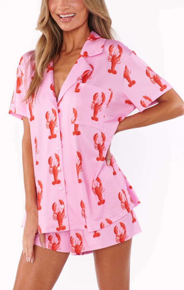 Sunday Morning PJ Set ~ Pink Lobster Jersey | Show Me Your Mumu