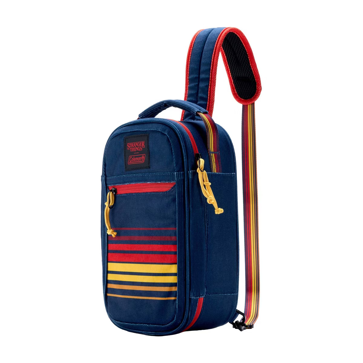 Coleman Stranger Things 6-Can Convertible Soft-Sided Cross-Body Cooler Sling - Navy Stripe | Target