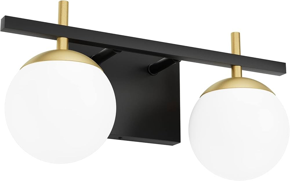 Ralbay Black Gold Bathroom Vanity Light 2-Light Mid Century Modern Bathroom Light Fixture Black/G... | Amazon (US)