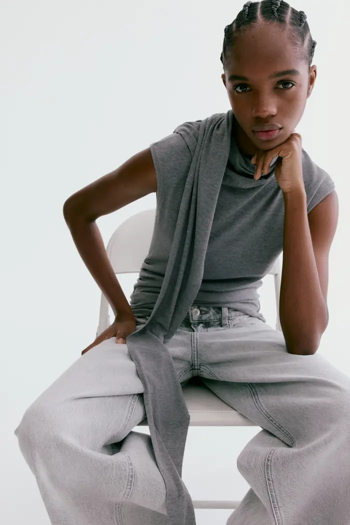 H&M Scarf-collar Top | Nordstrom | Nordstrom