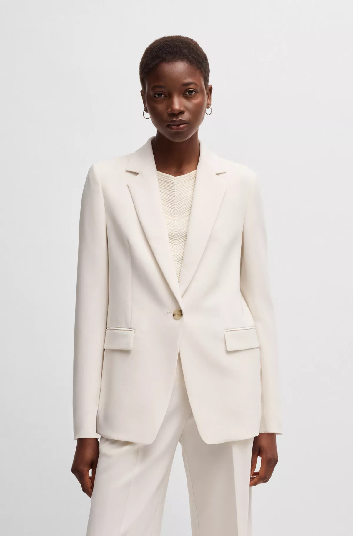 Regular-Fit Blazer aus knitterfreiem Krepp | Hugo Boss DE