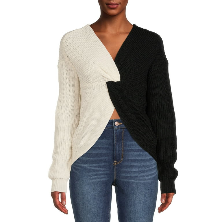 No Boundaries Juniors’ Twist Front Sweater | Walmart (US)