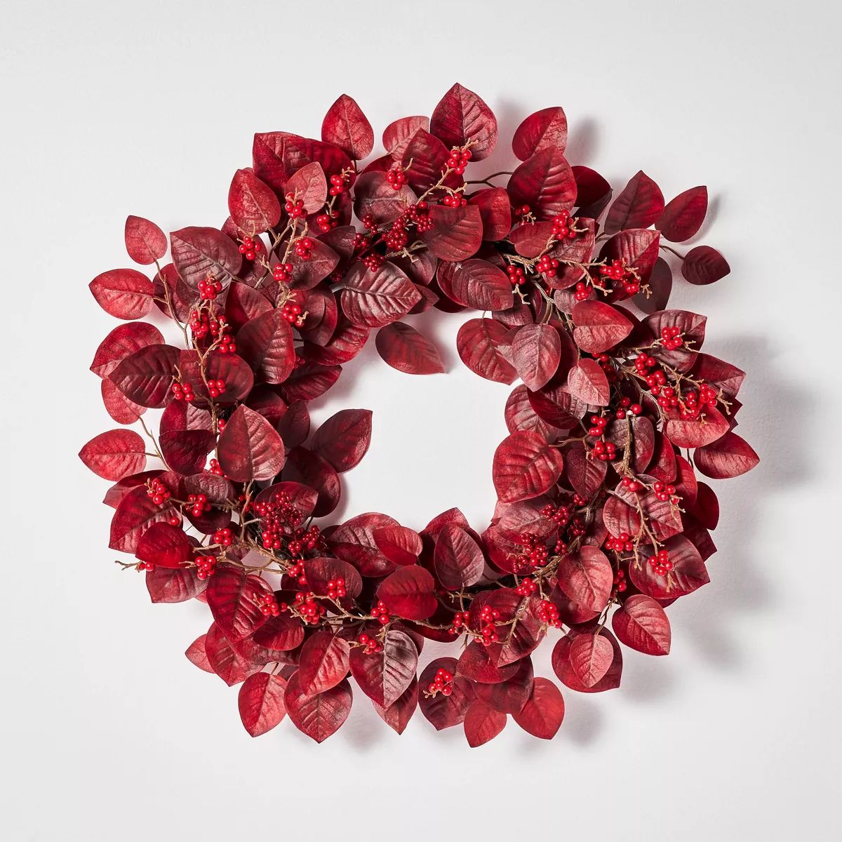 Red Leaf Christmas Wreath - Threshold™ designed with Studio McGee | Target