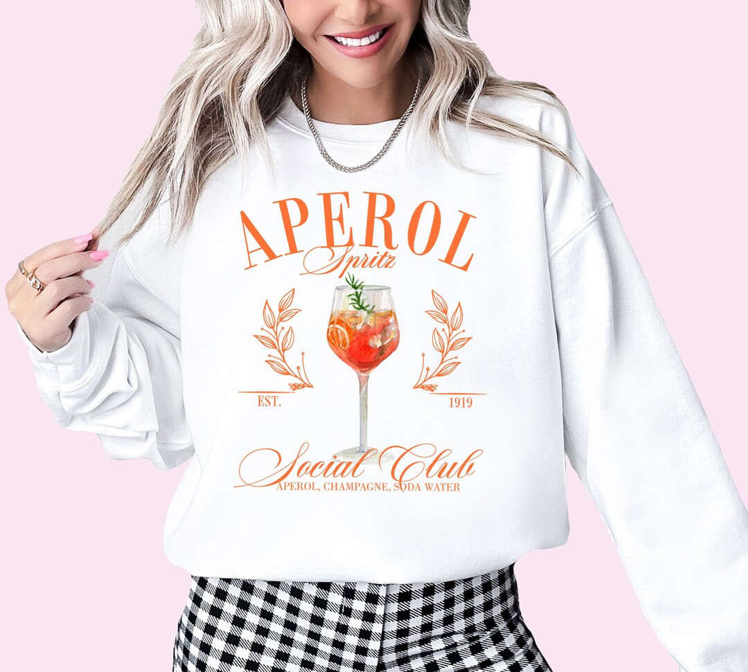 Aperol Spritz Sweatshirt Social Club Shirt Wine Lover Prosecco Cocktail Girls Club Bachelorette T... | Etsy (US)