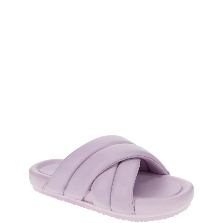 No Boundaries Women's Crossband Slide Sandal | Walmart (US)