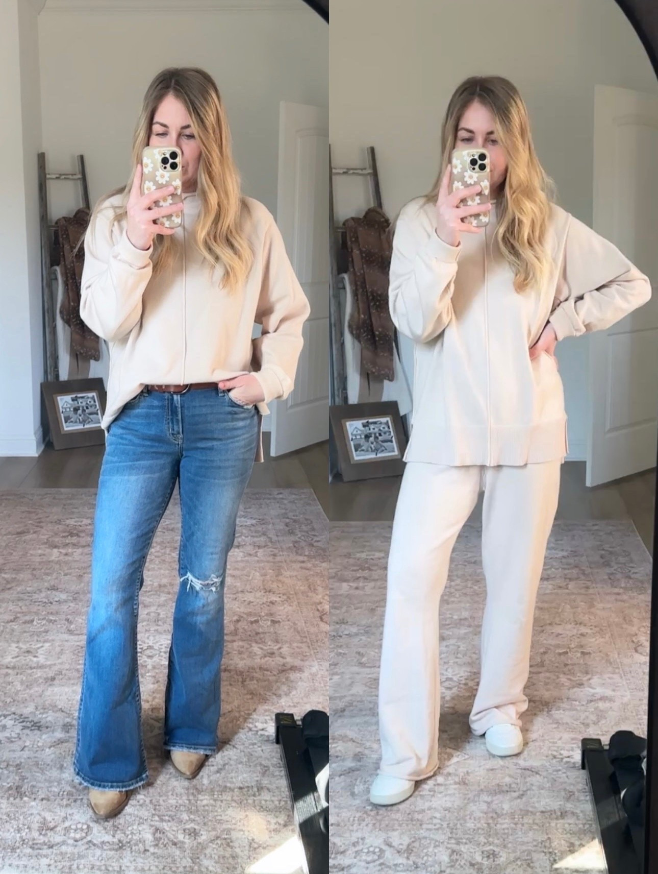 Amazon set that becomes a closet staple! Dress it up or down, together or separate. 

Amazon set, Amazon two piece set for women, mom outfit, affordable outfits for moms, vervet jeans, cowgirl boots, comfortable and cute outfits, postpartum outfit. 

#LTKmomlife #LTKMidsize #LTKgrwm