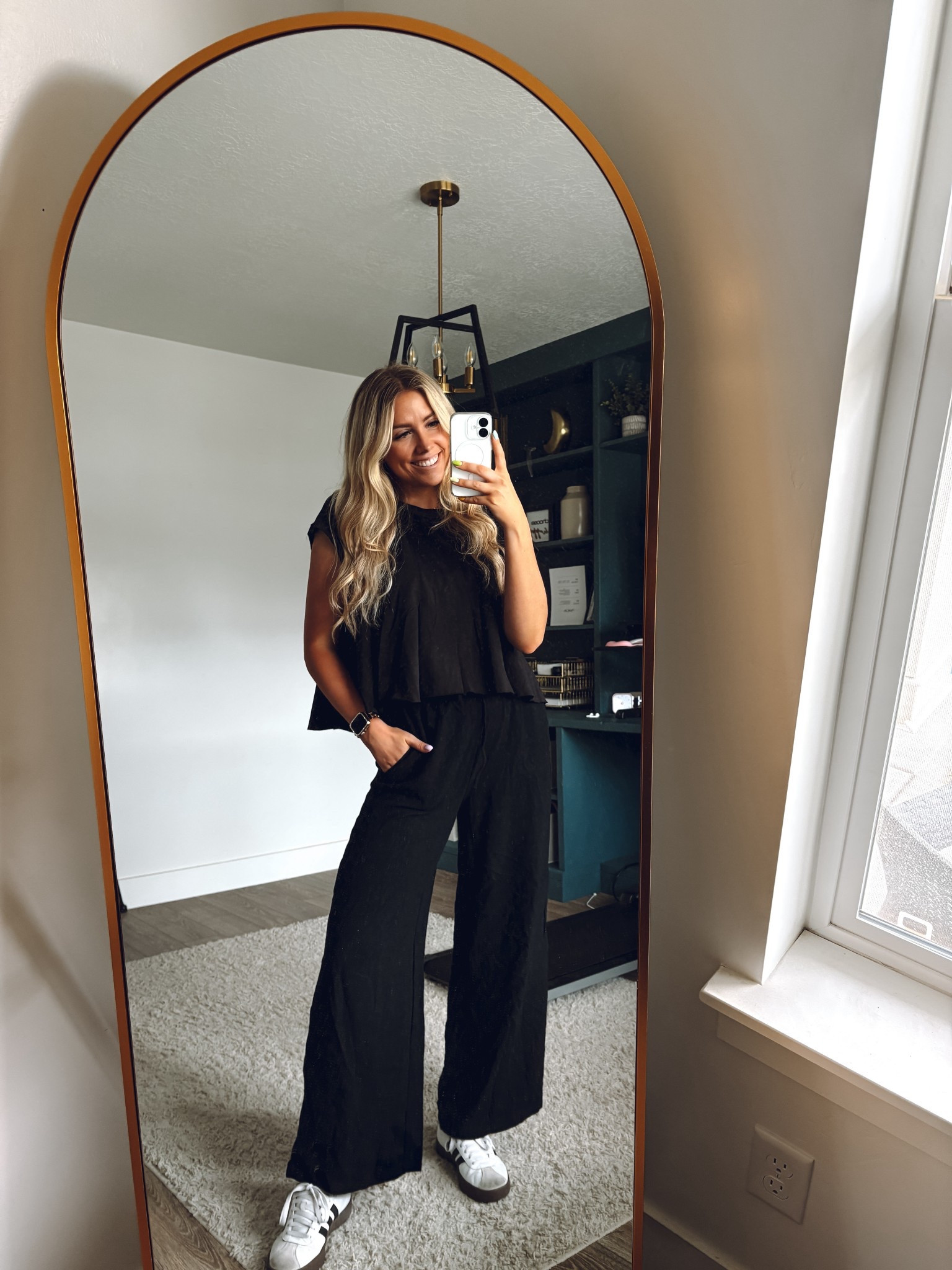 Top: wearing usual M
Pants: wearing usual M
Sneakers: true to size 



#LTKWorkwear #LTKSeasonal #LTKFindsUnder100