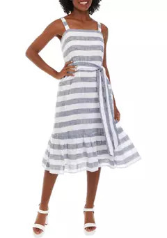Philosophy Women's Stripe Dress with Flounce Hem | Belk
