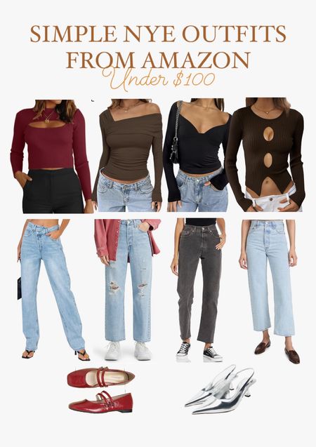 amazon winter outfits, winter amazon fashion, amazon outfits, amazon fashion, aesthetic, holiday outfits, winter outfit, winter outfits women, winter fashion, going out top, cut out top, revolve
outfits, revolve fall, party outfits, new years eve outfit, new years eve, nye outfit, wide leg jeans, high waisted jeans, medium wash jeans, light wash jeans, ankle length jeans, levi jeans, party shoes, black bodysuit, party outfits, party wear, party heels, party season, party tops, kitten heels, silver shoes, metallic shoes, mirror metallic shoes, red shoes, ballet flats, red ballet flats

#LTKfindsunder100 #LTKU
