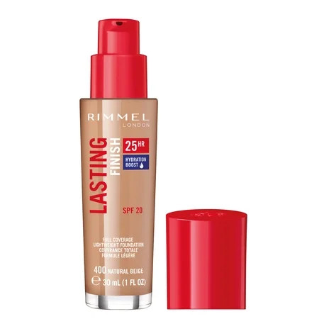 Rimmel Lasting Finish 25Hr Liquid Foundation +SPF20 400 Natural Beige 1 fl oz | Walmart (US)
