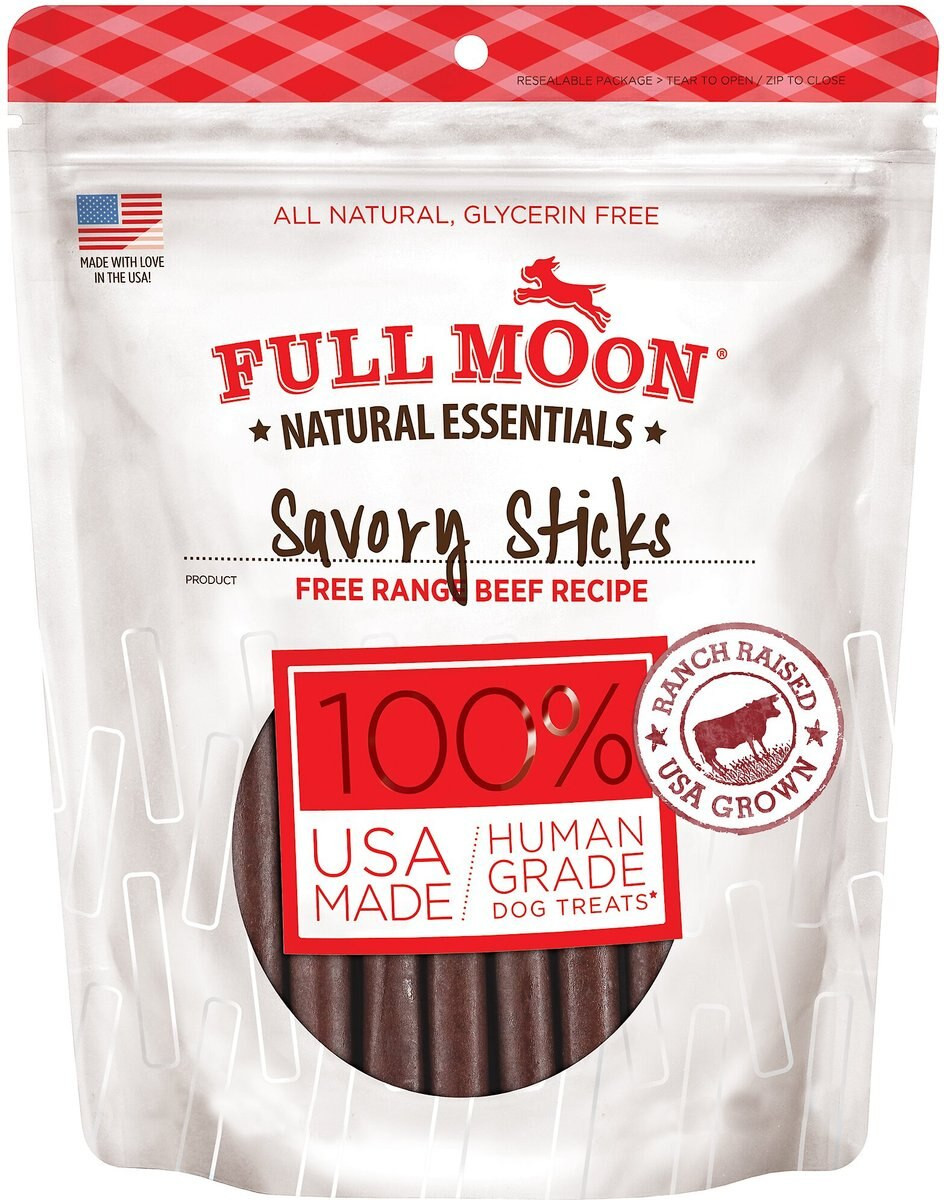 Full Moon All Natural Human Grade Beef Savory Sticks Dog Treats, 14-oz bag | Chewy.com