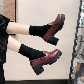 Bolitin - Plain Platform Chunky Heel Loafers | YesStyle | YesStyle Global
