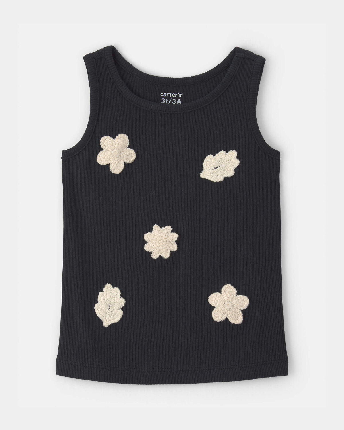 Toddler Girl Floral Embroidered Tank Top - Black | Carter's Inc