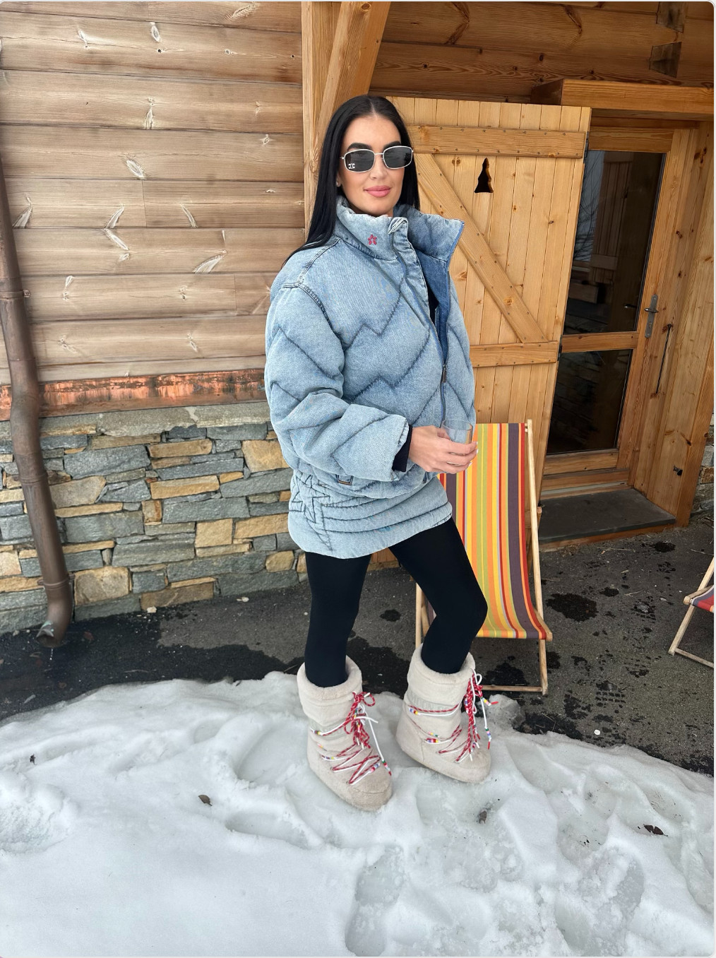 Living for this perfect moments denim puffer and skirt set! Paired with my fave moon boots for the ultimate cozy, chic vibe. ✨🖤 

 #LTKSeasonal #LTKStyleTip