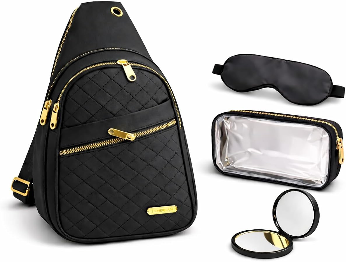 Travel Gift Set for Women – 7 Pc Travel Essentials Kit with Sling Bag, TSA Pouch, Jewelry Case ... | Amazon (US)