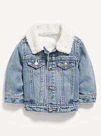Unisex Sherpa-Collar Cozy-Lined Jean Jacket for Baby | Old Navy (US)