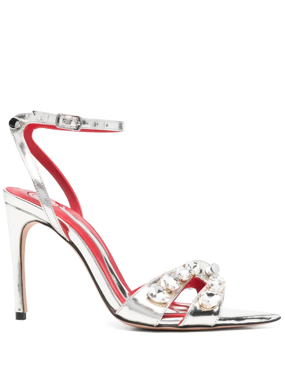 HARDOT Booty 100mm Sandals | Silver | FARFETCH | Farfetch Global