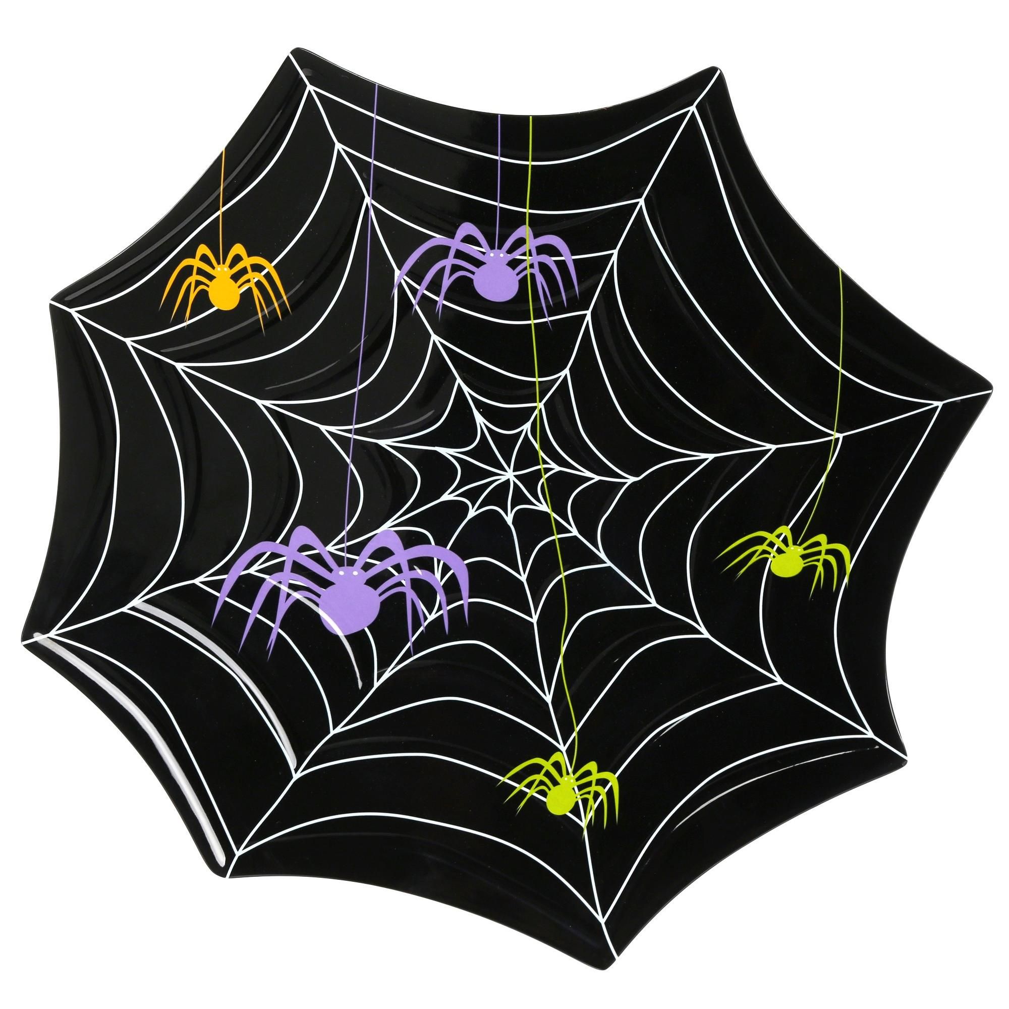 16" Halloween Spider Web Platter - Black-Black-4230530355410   | Burkes Outlet | bealls